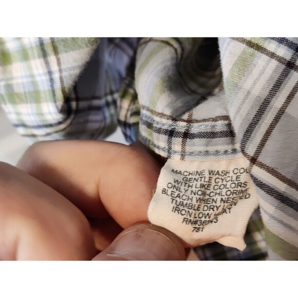 G.H. Bass & Co. Men’s Short Sleeve Button Up Blue Plaid Shirt Cotton Blend XL - Picture 6 of 6